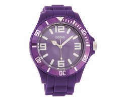 OOZOO Timepieces - Paarse horloge met paarse rubber band - C4286