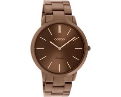 OOZOO Vintage series - Bruine horloge met bruine roestvrijstalen armband - C20103 - Ø42