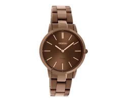 OOZOO Vintage series - Bruine horloge met bruine roestvrijstalen armband - C20109 - Ø34