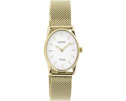 OOZOO Vintage series - goudkleurige horloge met goudkleurige metalen mesh armband - C20258