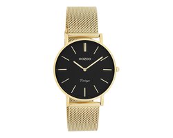 OOZOO Vintage series - goudkleurige horloge met goudkleurige metalen mesh armband - C9914 - Ø36