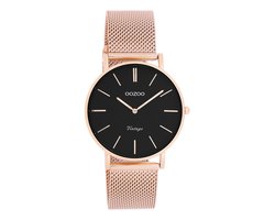 OOZOO Vintage series - rosé goudkleurige horloge met rosé goudkleurige metalen mesh armband - C9926 - Ø36
