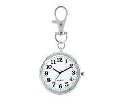 Praktisch zilverkleurig verpleegstershorloge - zusterhorloge - met clip - 38 mm - I-deLuxe verpakking