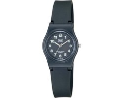 Q&Q VP47J004Y - Horloge - Sport - Analoog - Dames - Vrouwen - Kinderen - Plastic band - Rond - Kunststof - Cijfers - Zwart - 10 ATM