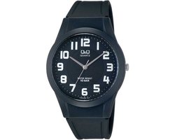 Q&Q VQ50J004Y - Horloge - Sport - Analoog - Unisex - Plastic band - Rond - Cijfers - Kunststof - Zwart