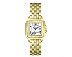 Scottie Dames Horloge Goudkleurig | Vierkant Horloge | Trendy Dames Horloge | Horloges | Luxe Geschenkdoos |