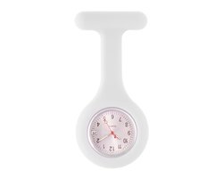 Siliconen Verpleegster Horloge met Quartz Uurwerk Datum Wit - Siliconen horloge - Zusterhorloge - Glow in the dark Wijzers - Verpleegster Accessoires - Nurse Cadeau