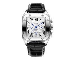 Soraro Automatische Horloge Zilverkleurig | Waterafstotend | Cadeau Giftbox | Zilverkleurig| Automatic Horloges | Automatisch Watchwinder | Leer