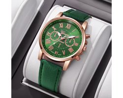 TDO Luxe Dameshorloge – Stijlvol Quartz Horloge met Leren Band – Klassiek & Elegant Design