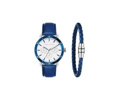 Ted Baker Margarit Quartz Analoog Horloge Blauw Case: 100% Stainless Steel | Armband: 100% Leather 46 mm BKG0289009I