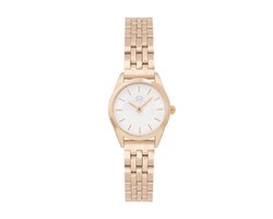 The Jewellery Salon Elegant Dameshorloge | Luxe & Tijdloos Design - Roestvrij Staal - Rose Goud kleurig - 19cm -
