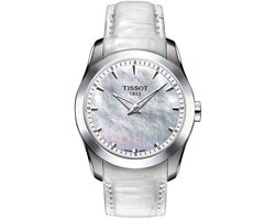 Tissot Couturier T0352461611100 Horloge - Leer - Wit - Ø 33 mm
