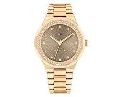 Tommy Hilfiger TH1782725 PIPER Dames Horloge - Mineraalglas - Staal - Goudkleurig - 36 mm breed - Quartz - Vouw/Vlindersluiting - 3 ATM (spatwater)
