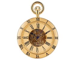 Vintage Zakhorloge Deluxe Mechanisch Goud – Met ketting - Mechanisch zakhorloge met handmatige opwinding