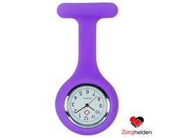 Zorghelden® Zusterhorloge Paars - Verpleegkundige horloge - Verpleegkundige accessoires - Zusterhorloge siliconen - Verpleegstershorloge - Verpleegkundige cadeau