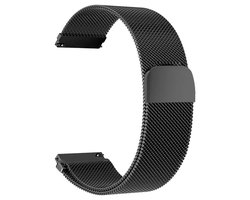 22mm Universeel RVS horlogeband Mesh Milanese Lus (Zwart) voor Smartwatch en voor een regulier horloge zoals Casio Rolex Seiko Tudor Pagani Homage etc