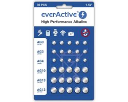 30x everActive PACK AG3 / AG4 / AG10 / AG13 Alkaline