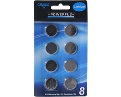 3V CR2032 Powerfull Lithium  Batterijen - 8 stuks