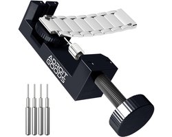 AdroitGoods Horlogeband Inkorter - Staal - Horloge Gereedschap - Horloge Pin Verwijderaar - Inclusief 4 Pinnen - Zwart