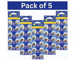 AG13 Alkaline Knoopcelbatterijen – 5 stuks ( 50stuks) | Compatibel met 1,55V LR44 / L1154 / A76 / 357 / 157