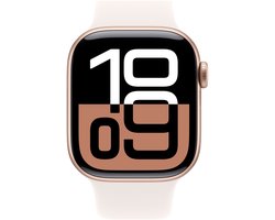 Apple Watch Series 10 - Wifi - 42mm - Rose Gouden Aluminium Case met Light Blush Sportbandje - S/M
