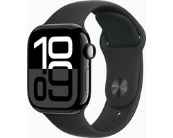 Apple Watch Series 10 - Wifi - 42mm - Zwarte Aluminium Case met Zwart Sportbandje - M/L