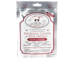 Cape Cod Polijstdoekjes voor Horloges en Sieraden - Verwijdert Krasjes en Plekjes uit Metalen als Roetsvrij Staal, Zilver, Goud, Koper, Aluminium en Tin