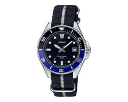 Casio Casio Collection MDV-10C-1A2VEF Horloge - Textiel - Zwart - Ø 36 mm