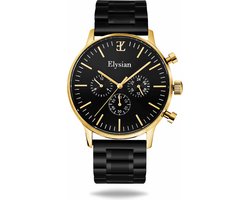 Elysian - Horloge Heren - Goud - Schakelband - Waterdicht - Krasvrij Saffier - 43mm