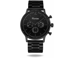 Elysian - Horloge Heren - Zwart - Schakelband - Waterdicht - Krasvrij Saffier - 43mm