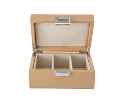 Emilie collection - horlogedoos - beige - luxe opbergdoos voor 3 horloges - maat small