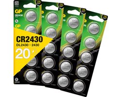 GP Super Lithium CR2430 - batterijen CR2430 - 3V knoopcel batterij - 20 stuks