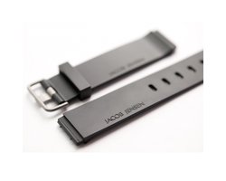 Horlogeband Jacob Jensen 712, 722, 730, 731, 732, 733, 738, 740, 741, 742, 743 - 17mm - Zwart Rubber - Stalen Gesp