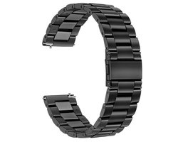 Horlogeband - Metaal Schakel - 22mm - Zwart