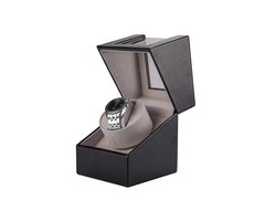 Luxe Horloge Opwinder – Watch Winder Box – Automatische Horloge – Voor 1 Horloge – Zwart Leer