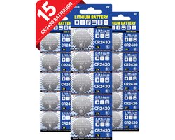 Maxenza CR2430 Lithium Knoopcel 3V - 15 Stuks