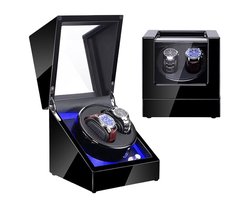 Olvy Time - Luxe Watchwinder voor 2 Horloges - Met LED Verlichting - Horloge Winder - Dubbele Watchwinder - Horloge Opwinder