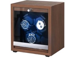 Olvy Time - Watchwinder Hout - 3 Horloges - Horloge Opwinder - Met LED Verlichting - Horloge Winder