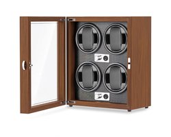 Olvy Time - Watchwinder Hout - 4 Horloges - Horloge Opwinder - Met LED Verlichting - Horlogebox
