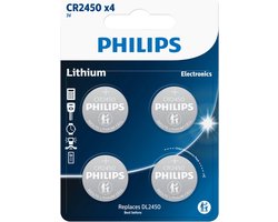 Philips CR2450 Lithium Knoopcel Batterij 4 Stuks