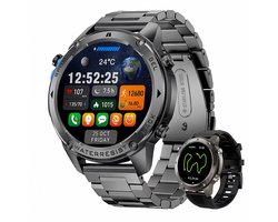 Royal Empire GPS Smartwatch - Smartwatch Heren - 1.43" AMOLED - Sport Horloge - Belfunctie - 5ATM Waterdicht - 170+ Sportmodi - Hartslag & SpO2 - Stappenteller - RVS & TPU Bandje - Geschikt voor alle Smartphones - Zwart