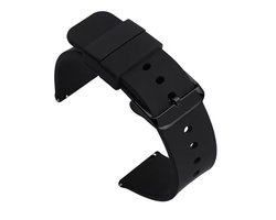 Siliconen Horlogeband - 18MM - Zwart met Zwarte gesp - Horlogebandje