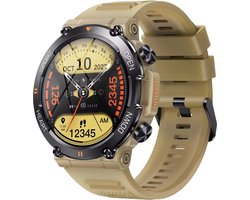 Smartwatch, KH-56-GEEL, Smartwatch Dames en Heren, Horloge, Smartwatch Bluetooth, Sporthorloge, Horloge Heren en Dames, Activity Tracker, Smartwatch Android, IPS Scherm, WATERDICHT, 30 Dagen Standby, Smartwatches geschikt voor IOS, Android