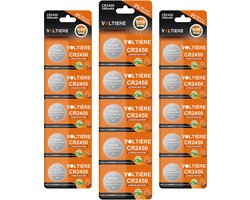 Voltière 15-Pack CR2450 Knoopcel Batterij - Lithium 3v CR2450