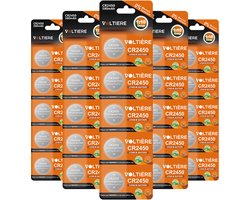 Voltière 25-Pack CR2450 Knoopcel Batterij - Lithium 3v CR2450