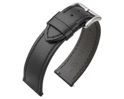 Zwart Horlogebandje Kalfsleer - Makkelijk Zelf te Verwisselen - 18mm