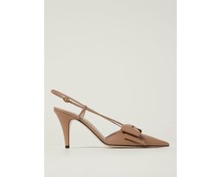 Elegant Pointed Toe Slingback Heels with Bow Detail High Heel Sandal