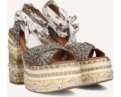 Kurt Geiger London Chelsea Scarf Platform Hakken Dames - Beige - Maat 39