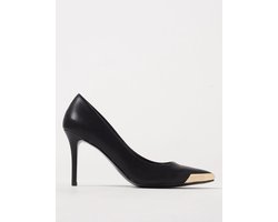 Leather Pumps Gold Cap Toe Wo - Black
