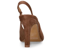 Manfield - Dames - Bruine suède slingbacks - Maat 38